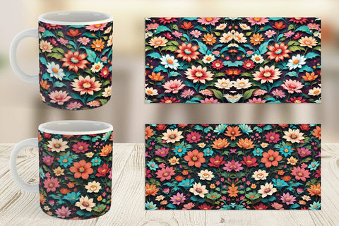 Mug Wrap Flowers Colorful Sublimation artnoy 