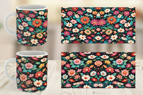 Mug Wrap Flowers Colorful Sublimation artnoy 