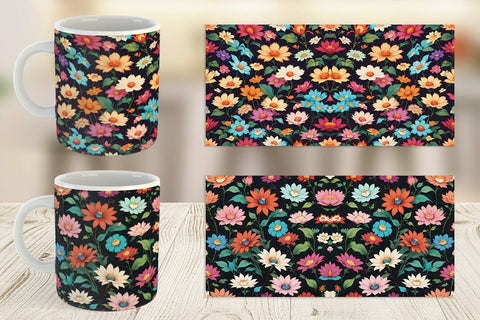 Mug Wrap Flowers Colorful Sublimation artnoy 