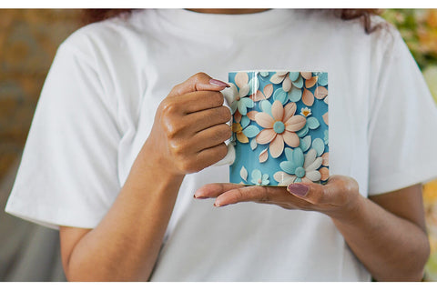 Mug Wrap Flowers Pastel Pattern Sublimation artnoy 