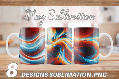Mug Wrap Flowing Liquid Paint Sublimation artnoy 