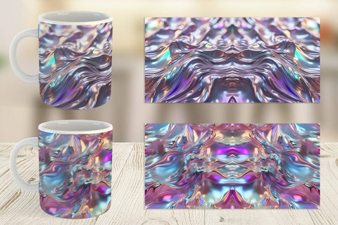 Mug Wrap Flowy Holographic Sublimation artnoy 