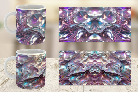 Mug Wrap Flowy Holographic Sublimation artnoy 