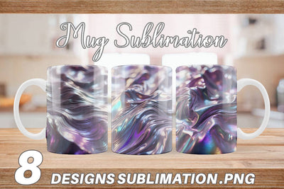 Mug Wrap Flowy Holographic Sublimation artnoy 