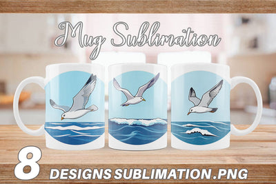 Mug Wrap Flying Seagull Sublimation artnoy 