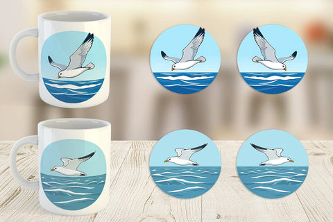 Mug Wrap Flying Seagull Sublimation artnoy 
