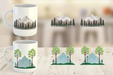Mug Wrap Forest and Mountain Sublimation artnoy 
