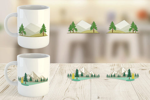 Mug Wrap Forest and Mountain Sublimation artnoy 