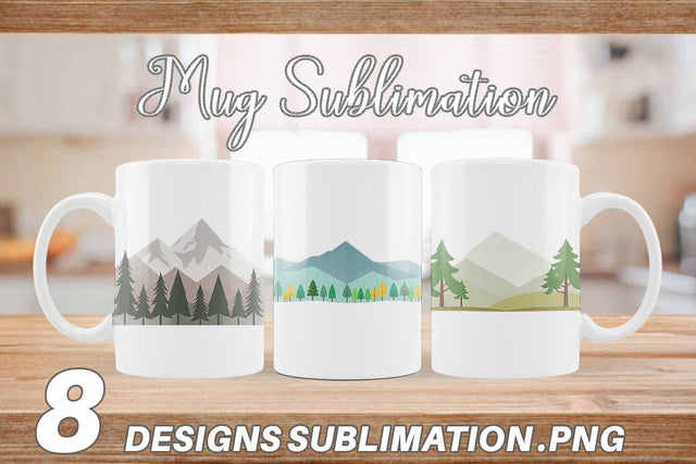 Mug Wrap Forest and Mountain Sublimation artnoy 