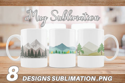 Mug Wrap Forest and Mountain Sublimation artnoy 