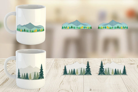 Mug Wrap Forest and Mountain Sublimation artnoy 