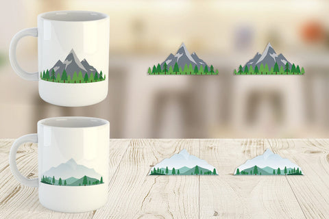 Mug Wrap Forest and Mountain Sublimation artnoy 