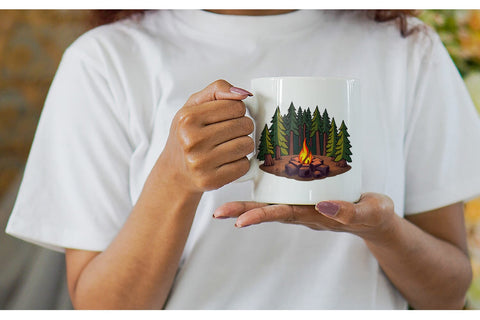 Mug Wrap Forest Campfire Sublimation artnoy 