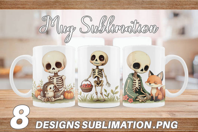 Mug Wrap Forest Familiar Skeletons Sublimation artnoy 