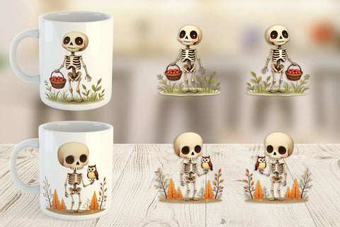 Mug Wrap Forest Familiar Skeletons Sublimation artnoy 