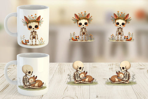 Mug Wrap Forest Familiar Skeletons Sublimation artnoy 