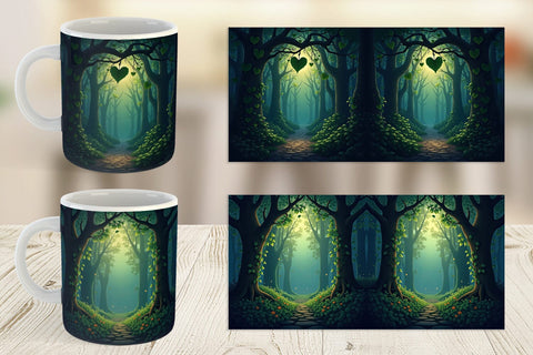 Mug Wrap Forest Heart Sublimation artnoy 