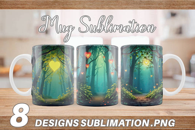 Mug Wrap Forest Heart Sublimation artnoy 