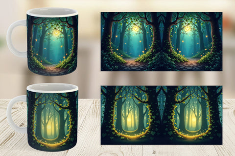 Mug Wrap Forest Heart Sublimation artnoy 