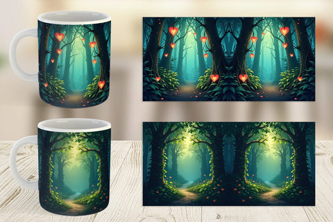 Mug Wrap Forest Heart Sublimation artnoy 