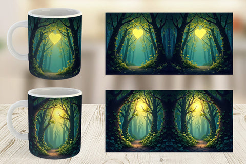 Mug Wrap Forest Heart Sublimation artnoy 