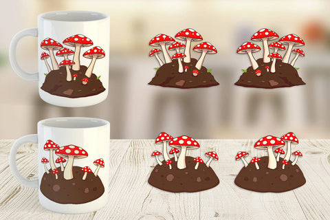Mug Wrap Forest Mushrooms Sublimation artnoy 
