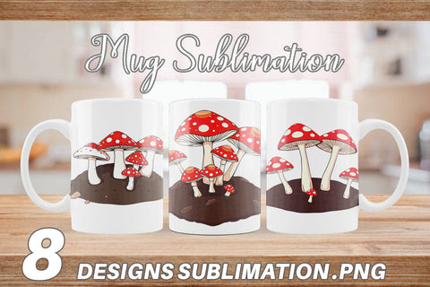 Mug Wrap Forest Mushrooms Sublimation artnoy 