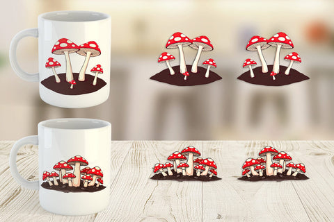 Mug Wrap Forest Mushrooms Sublimation artnoy 