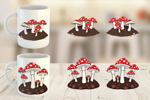 Mug Wrap Forest Mushrooms Sublimation artnoy 