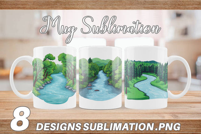 Mug Wrap Forest River Sublimation artnoy 