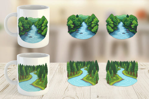 Mug Wrap Forest River Sublimation artnoy 