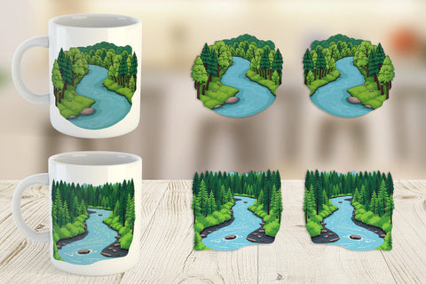 Mug Wrap Forest River Sublimation artnoy 