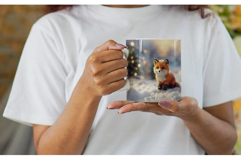 Mug Wrap Fox Christmas Sublimation artnoy 