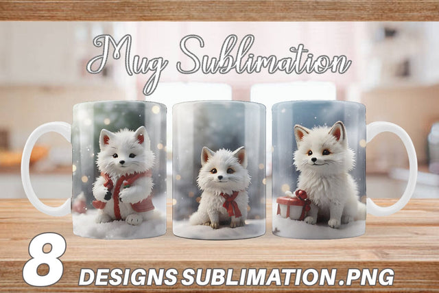 Mug Wrap Fox Christmas Sublimation artnoy 