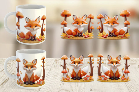 Mug Wrap Foxy Autumn Sublimation artnoy 