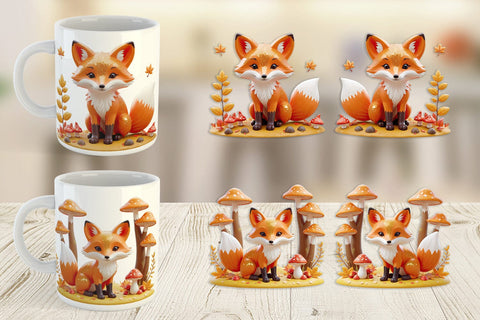 Mug Wrap Foxy Autumn Sublimation artnoy 