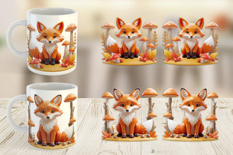 Mug Wrap Foxy Autumn Sublimation artnoy 