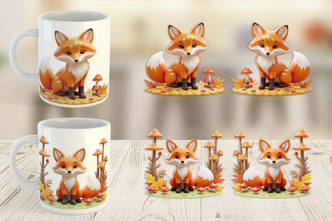 Mug Wrap Foxy Autumn Sublimation artnoy 