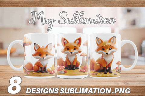 Mug Wrap Foxy Autumn Sublimation artnoy 