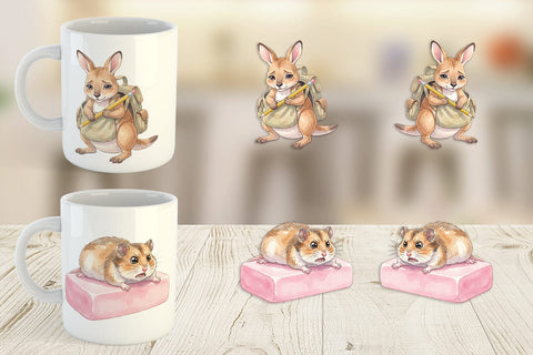 Mug Wrap Friday Burnout Animal Watercolor Sublimation artnoy 