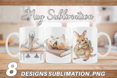 Mug Wrap Friday Burnout Animal Watercolor Sublimation artnoy 