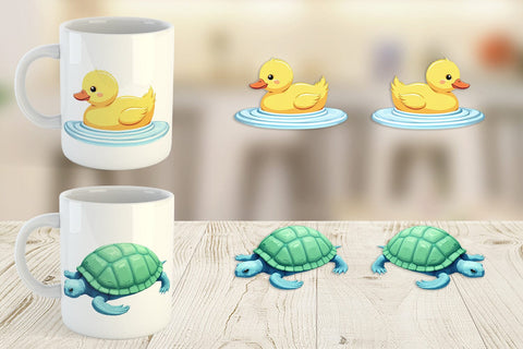 Mug Wrap Friendly Cute Animals Sublimation artnoy 