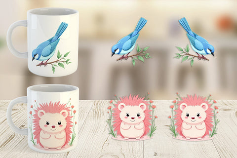 Mug Wrap Friendly Cute Animals Sublimation artnoy 