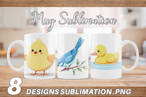Mug Wrap Friendly Cute Animals Sublimation artnoy 
