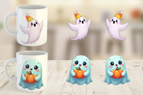 Mug Wrap Friendly Ghosts Sublimation artnoy 