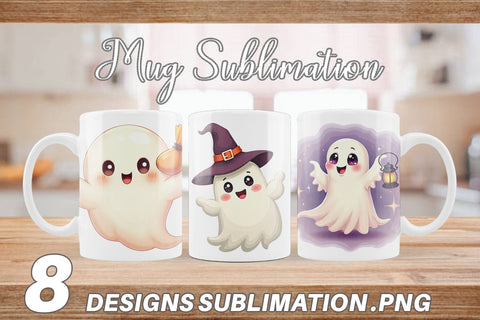 Mug Wrap Friendly Ghosts Sublimation artnoy 