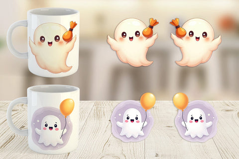 Mug Wrap Friendly Ghosts Sublimation artnoy 