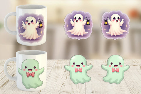 Mug Wrap Friendly Ghosts Sublimation artnoy 