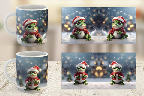 Mug Wrap Frog Christmas Sublimation artnoy 