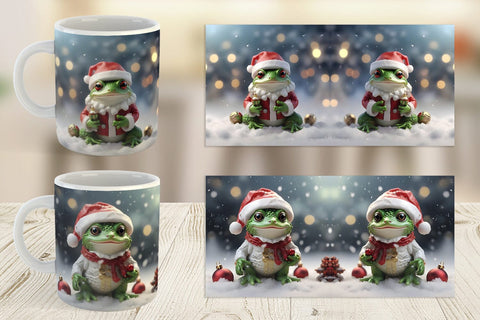 Mug Wrap Frog Christmas Sublimation artnoy 